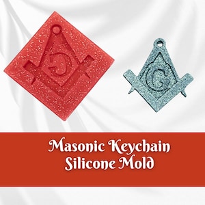 Freemason Square and Compass Silicone Mold: DIY Keychain Jewelry