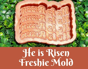 He is Risen Freshie Silicone Molds, Wavy Text Easter Mold