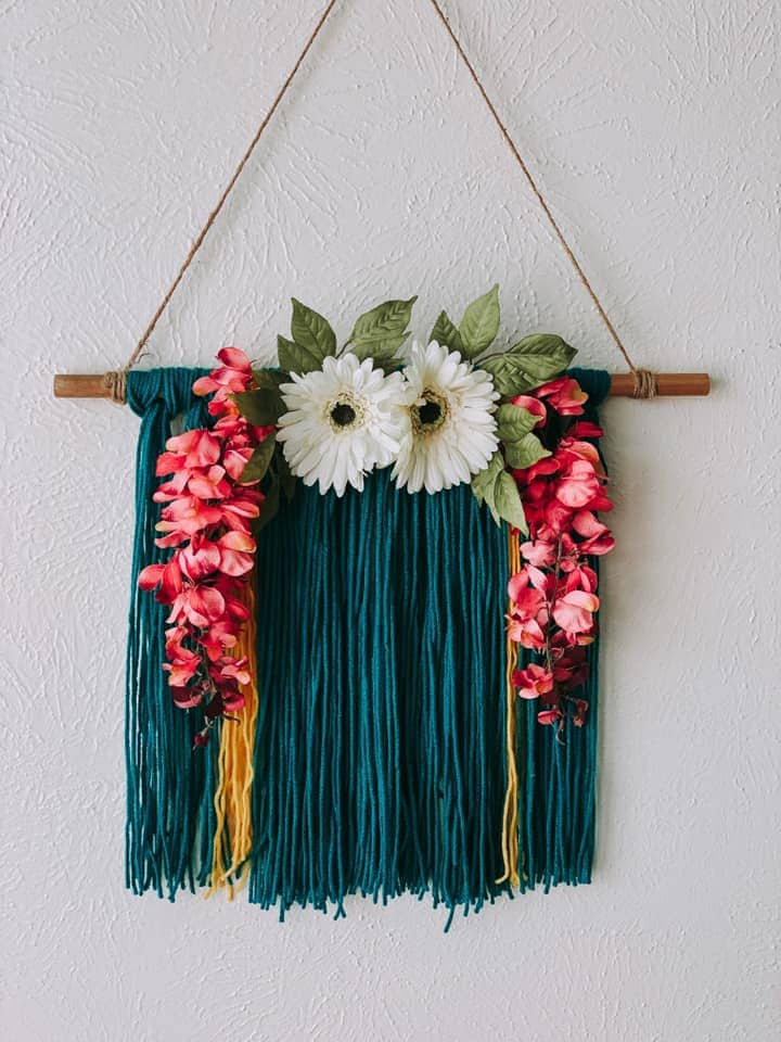 Floral wall hanging etsy