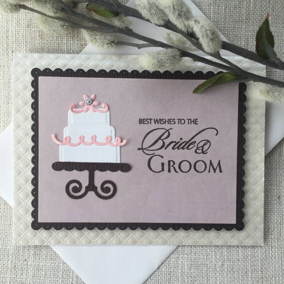 Simple And Elegant Handmade Wedding Card With Inside Message Etsy