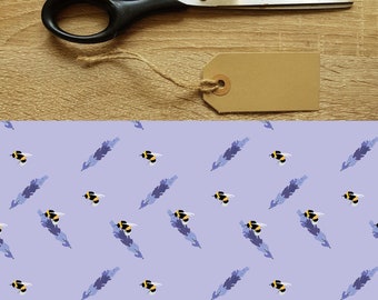 Bee On Lavender - Wrapping Paper - Gift Wrap