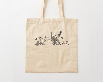 Flower Tote Bag - Tote Bag - Flowers - Cotton Tote Bag - Canvas Tote Bag - Custom Tote Bag