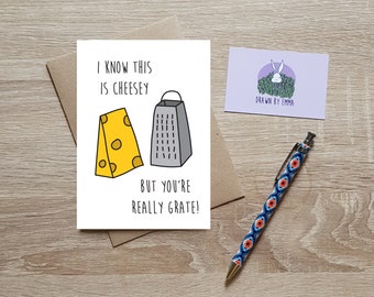 You're Really Grate - Birthday Cards - Father's Day - For Men - Birthday Cards - Funny Cards - Blank