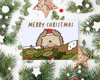 Merry Christmas - Hedgehog - Christmas Cards - Blank