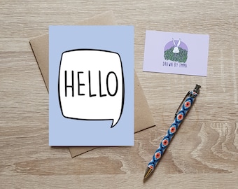 Hello - Hello Cards - Greeting Cards - Missing You Cards - Social Distancing Cards - Blank