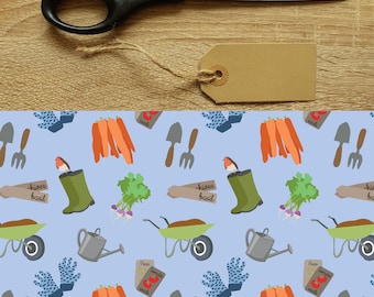 Gardening Tools - Garden Lovers - Gardening Gift - Allotment - Wrapping Paper - Gift Wrap