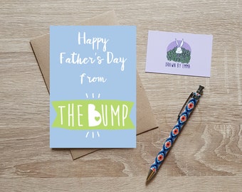 Happy Father's Day from the Bump - First Father's Day - Father to Be - Father's Day Card - Greeting Card - For him - Blank