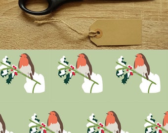 Gift Wrap & Tags | Robin In Holly - Christmas Wrapping Paper - Gift Wrap - Robin Wrapping Paper - Stationery