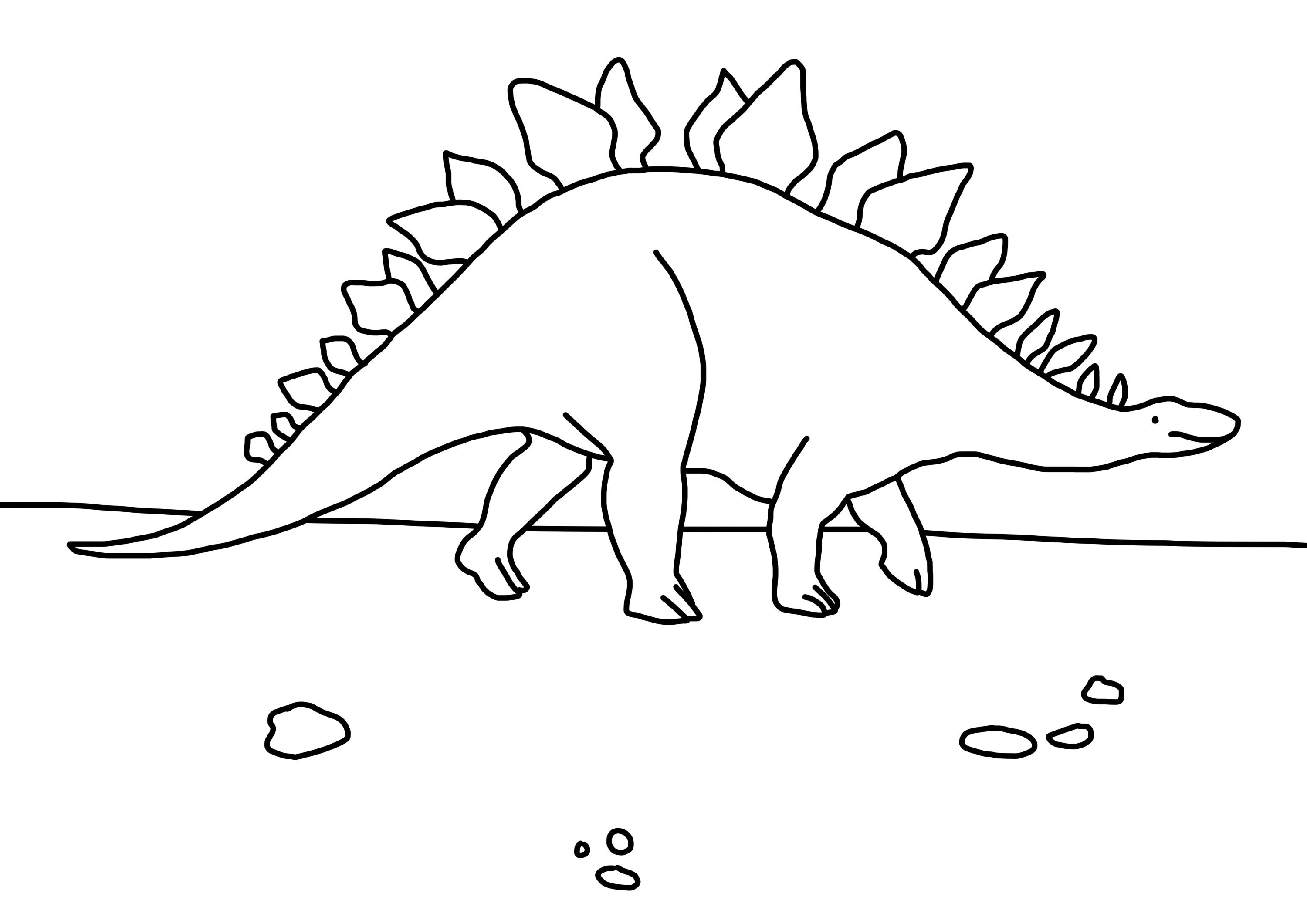 Stackasaurus Colouring Stegasaurus - Dinosaur Colour in - Colouring in Page - Children's ...
