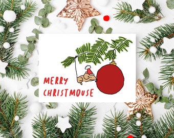 Merry Christmouse - Christmas Card - Merry Christmas - Blank