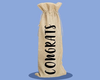 Congratulations - Bottle Bag - Wine Bag - Reusable Wine Bag - Gift Bag