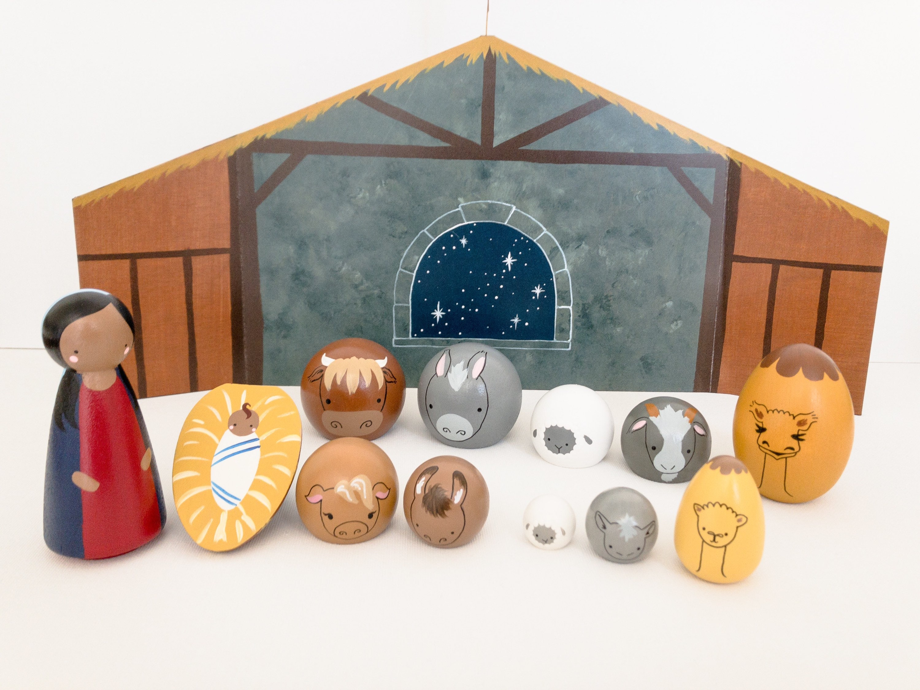 Unique Nativity Set for Mothers and Babies Peg Doll Nativity Etsy UK