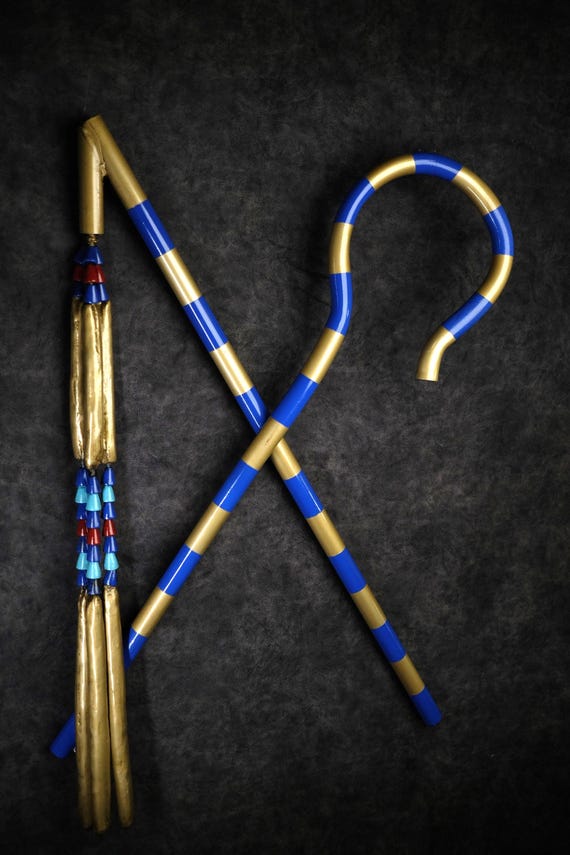 ネフェルティティ王妃　アンティーク　杖　スティック　古代エジプト 古代エジプトの杖とフレイルのコスチューム小道具セット - Etsy 日本
