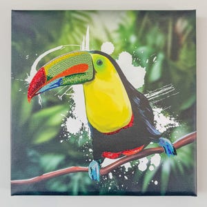 Tropical Jungle Colorful Toucan Canvas Wall Art, Bird Art, Toucan Lover Gift, Exotic Bird Art