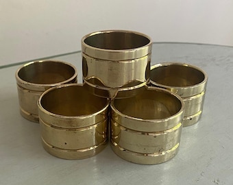 Anillos para servilletas de latón Baldwin vintage (juego de 6)