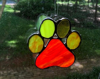 Whimsical Stained Glass Paw