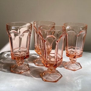 Fostoria "Virginia Pink" Ice Tea Glasses ( qty of 4)