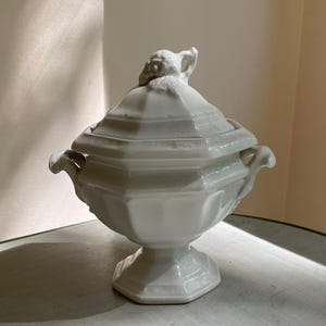 Old White Ironstone Sauce Tureen