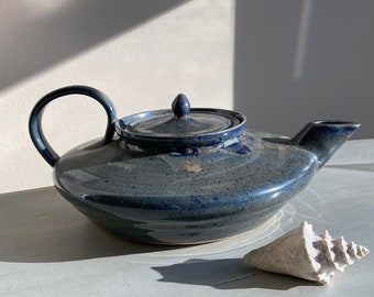 Seagrove, NC Hand Thrown Blue Teapot