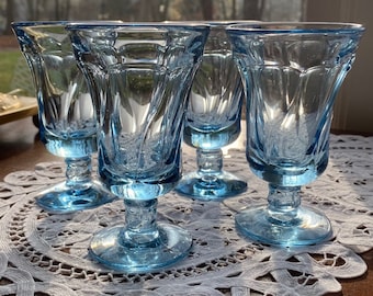 Juice Glasses ~Fostoria Jamestown Blue  ( Set of 4)