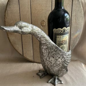 Antiqued Goose Wine Server
