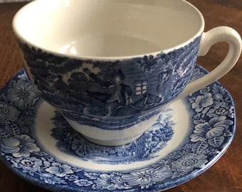 Staffordshire Liberty Blue Cup & Saucer