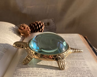 Polierte Messing Schildkröte Buchlupe