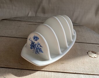 English Blue & White Toast Holder