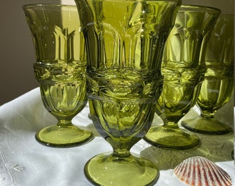 Qty 7 ~ Fostoria Ice Tea Glasses ~ Argus Green