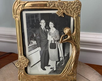 5x7  Brass Art Nouveau Photo Frame