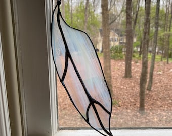 Stained Glass White Feather Suncatcher