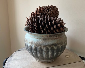 Vintage Swirl Planter w/ Patina