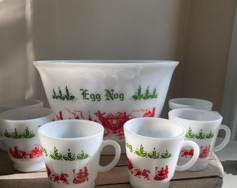 ヘーゼルアトラス 】EggNog マグカップ5個 &ボウルのセット