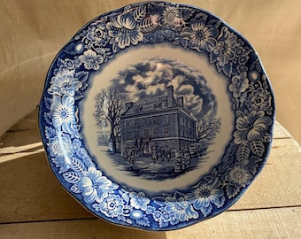 Liberty Blue Round Serving Bowl 8 5/8&quot;