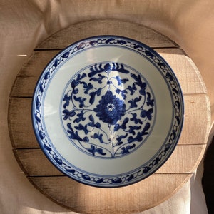 Vintage Blue & White Chinese Plate image 1