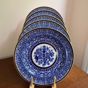 Qty 8 ~ Circa 1879 Minton Cobalt Blue Dinner Plates