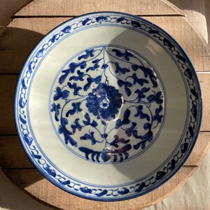 Vintage Blue & White Chinese Plate image 2