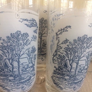 Set of 5 Blue Jeanette Glass Highballs