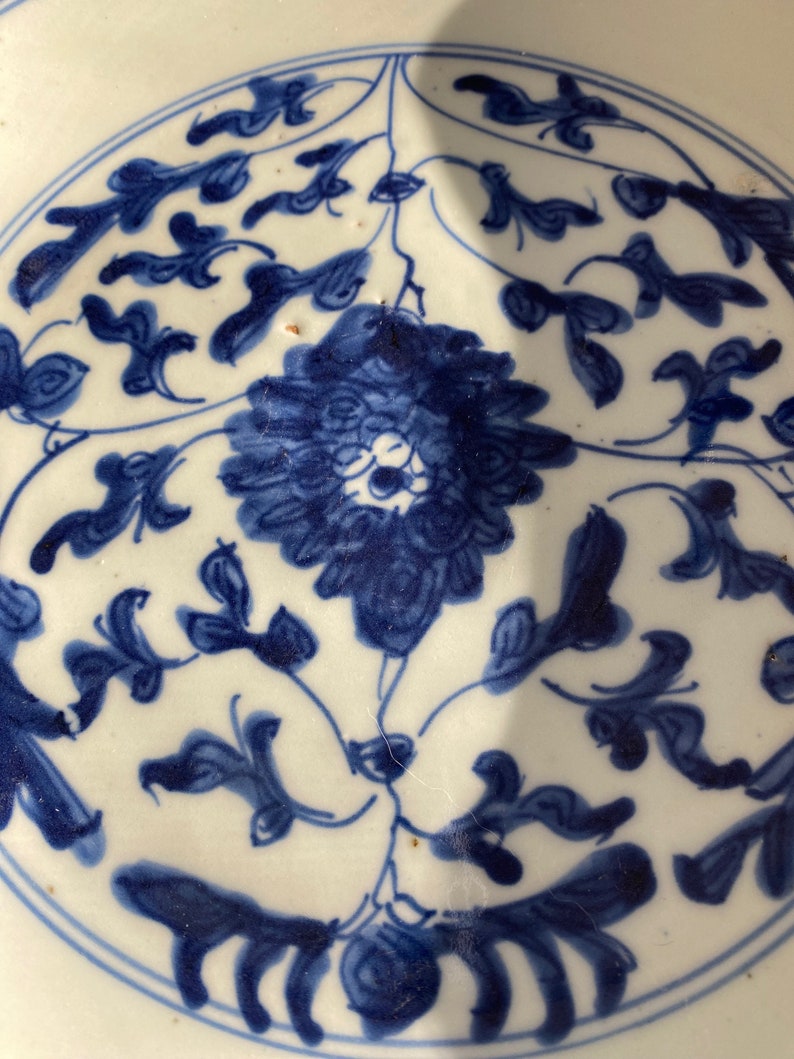 Vintage Blue & White Chinese Plate image 3