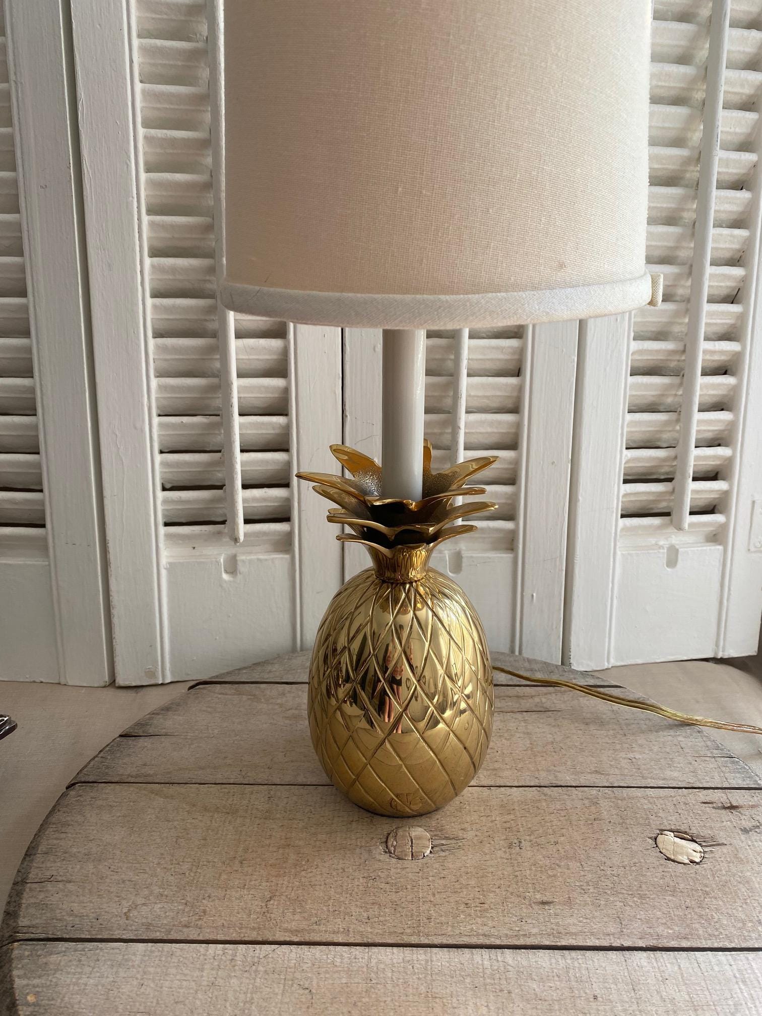 Vintage Brass Pineapple Accent Lamp - Etsy