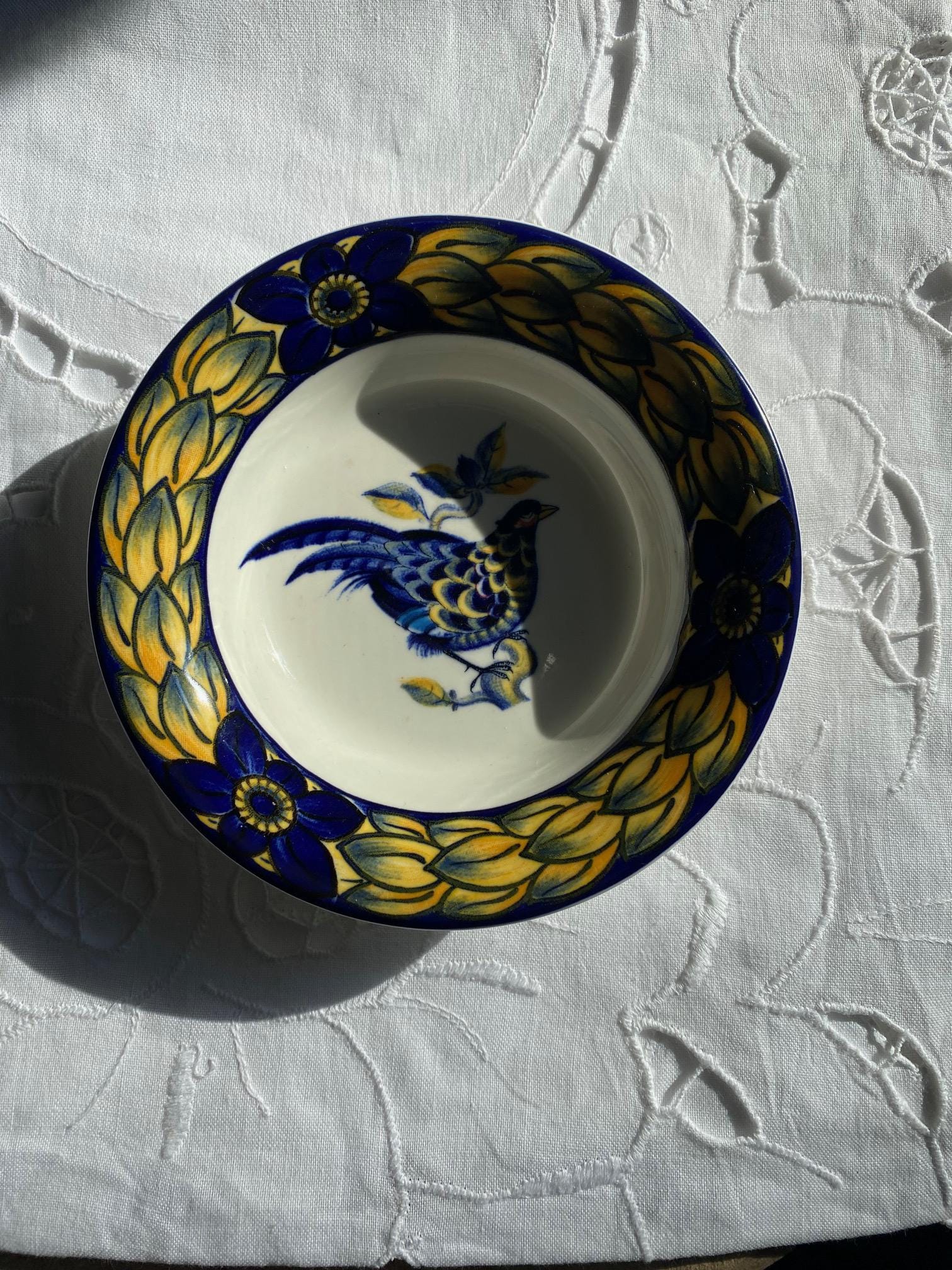 Royal Copenhagen Blue Pheasant Fruit Bowl - Etsy Singapore