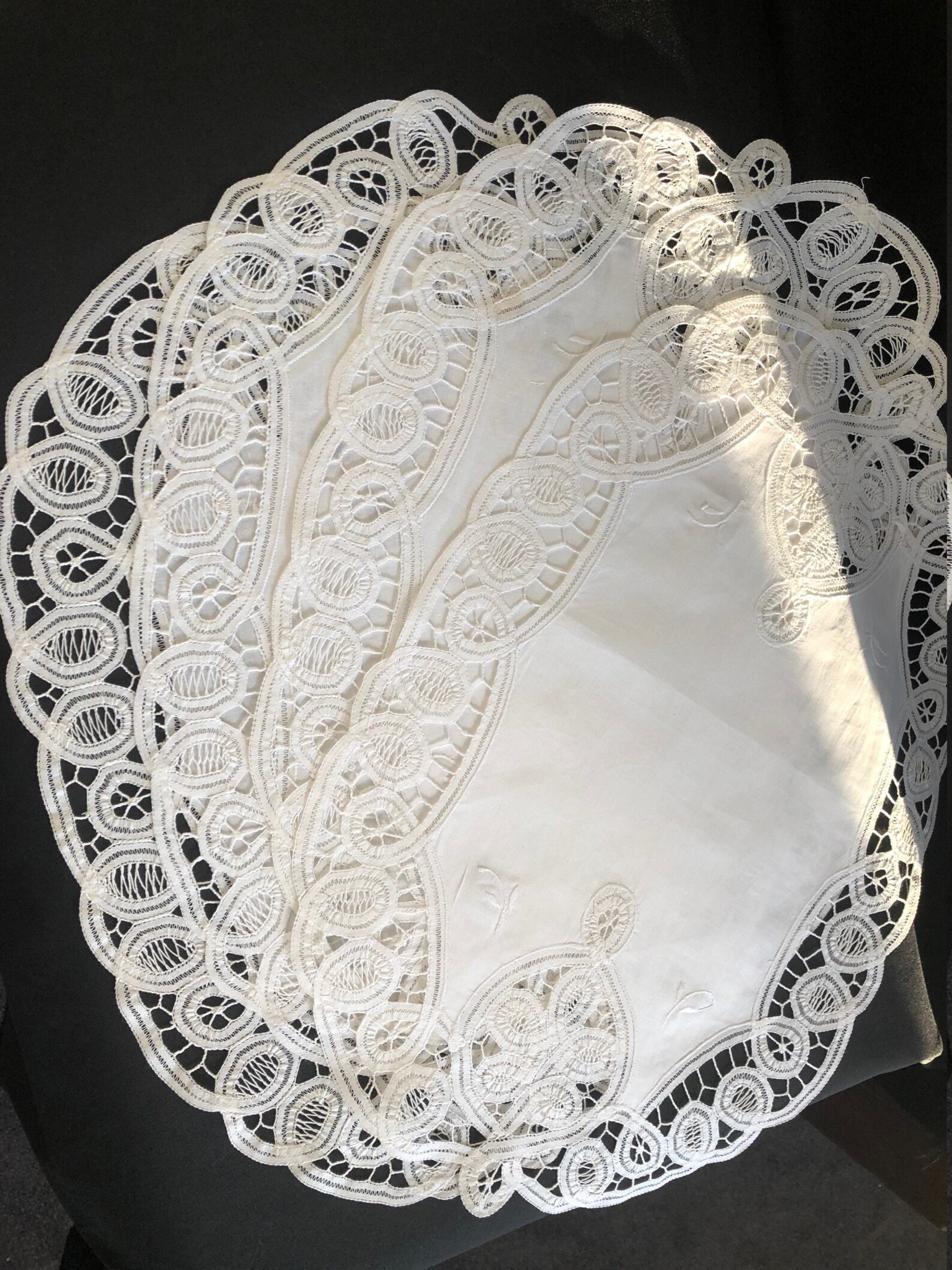 Oval Battenburg Lace Placemats set 4 Etsy
