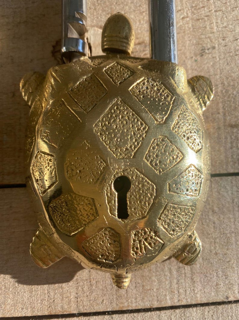 Brass Turtle Gate Lock W/ 2 Brass Keys - Etsy