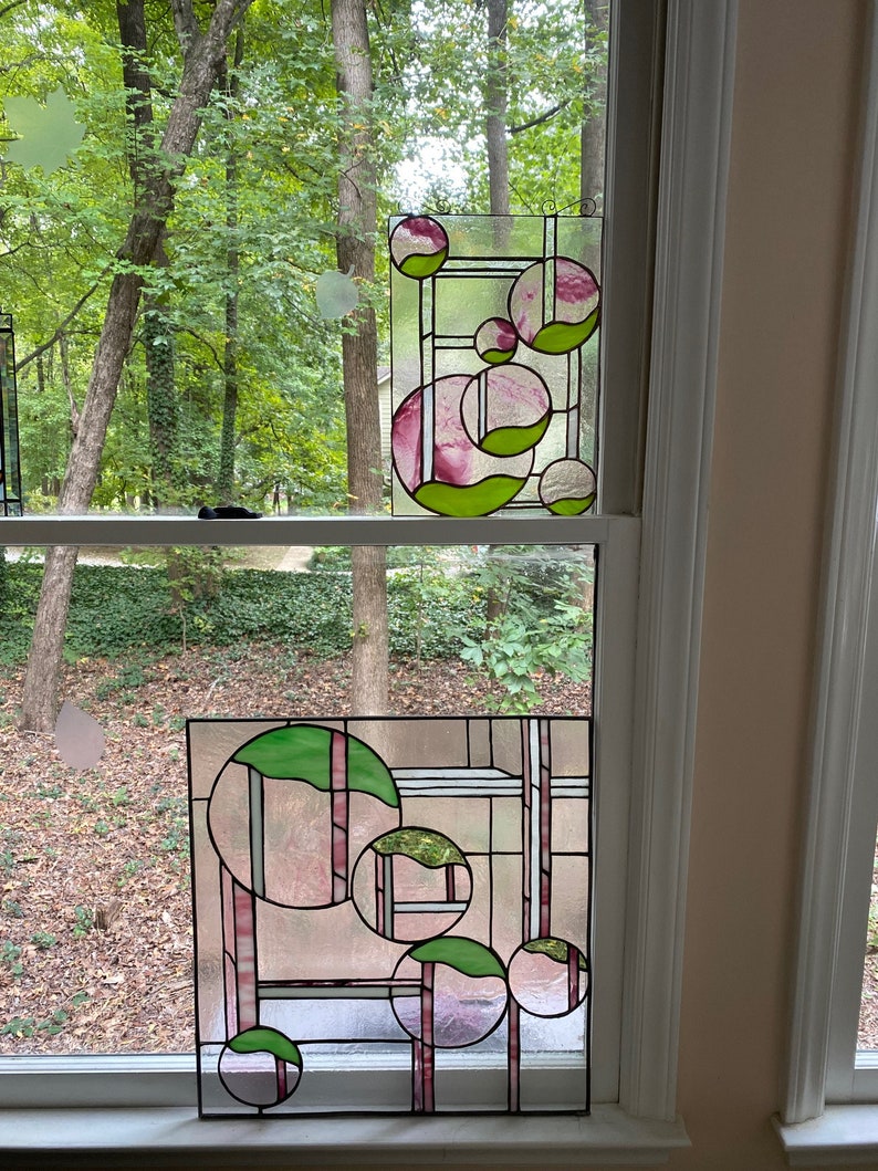 Custom Stained Glass Suncatcher Bubbles Etsy