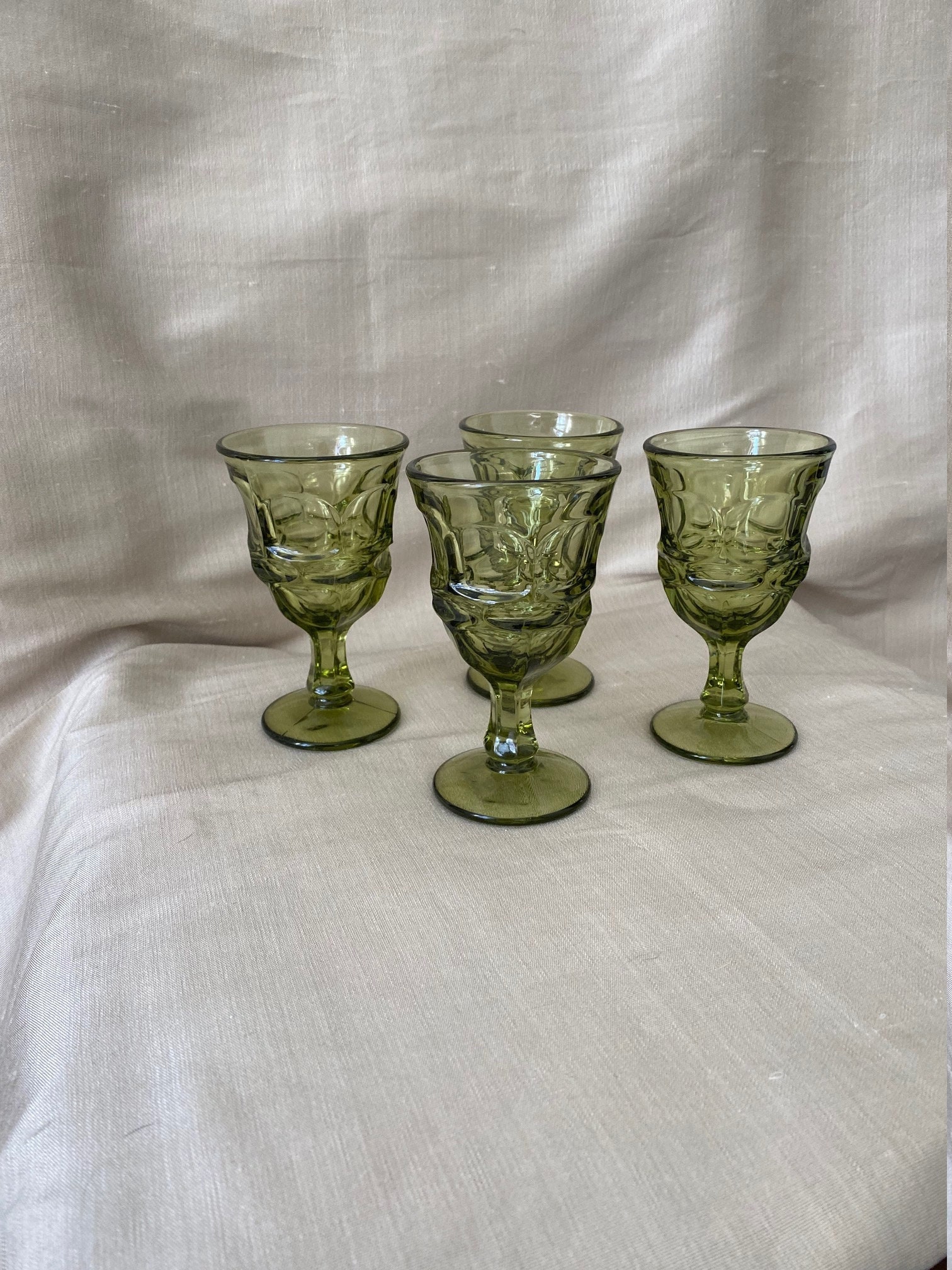 Juice Glasses ~ Fostoria Argus Green ( set of 4)