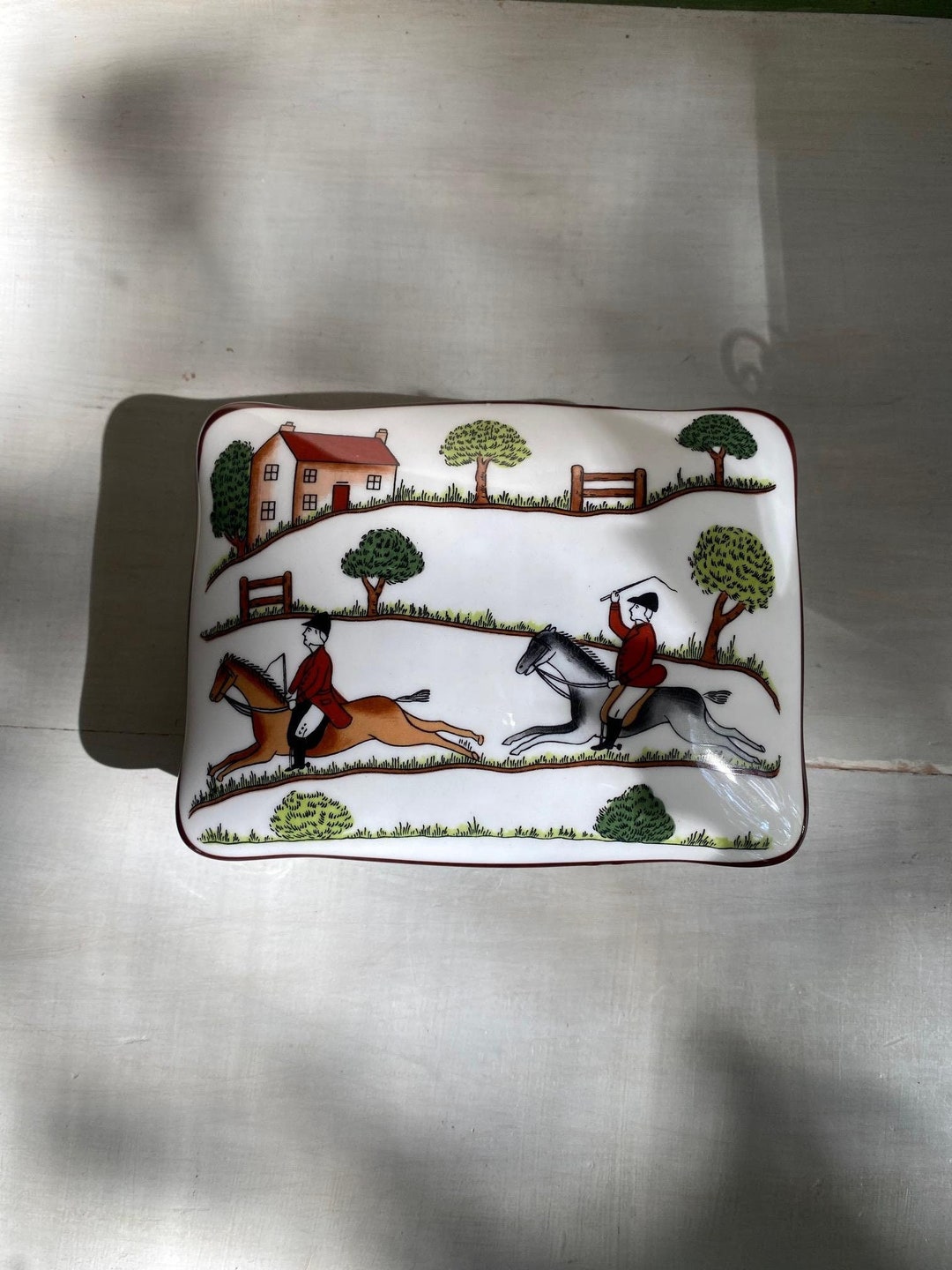 Coalport Hunt Scene Cigarette Box - Etsy