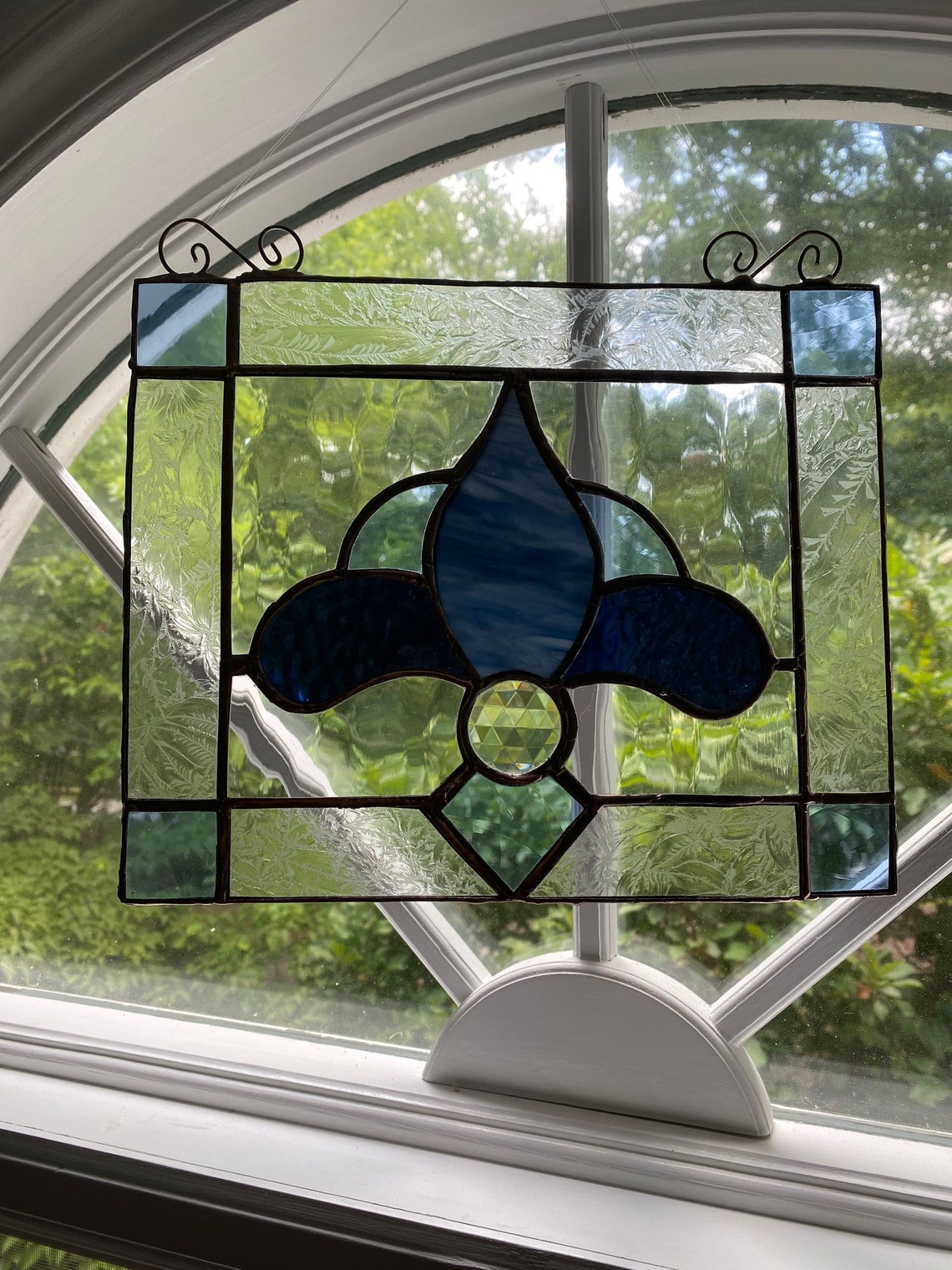 Fleur De Lis Stained Glass Suncatcher Etsy