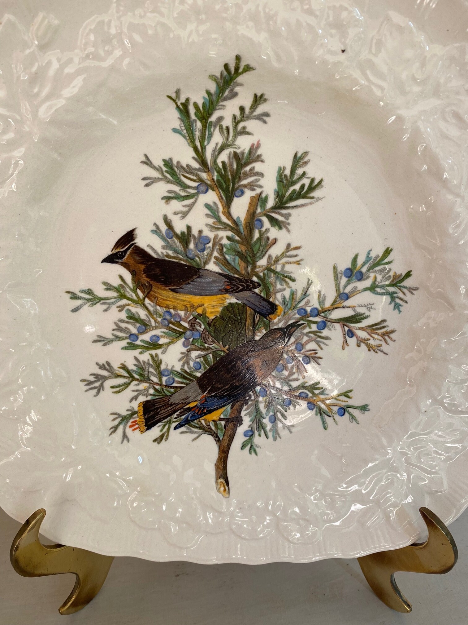 イングリッシュ オーデュボン シーダーバード ランチョンプレート