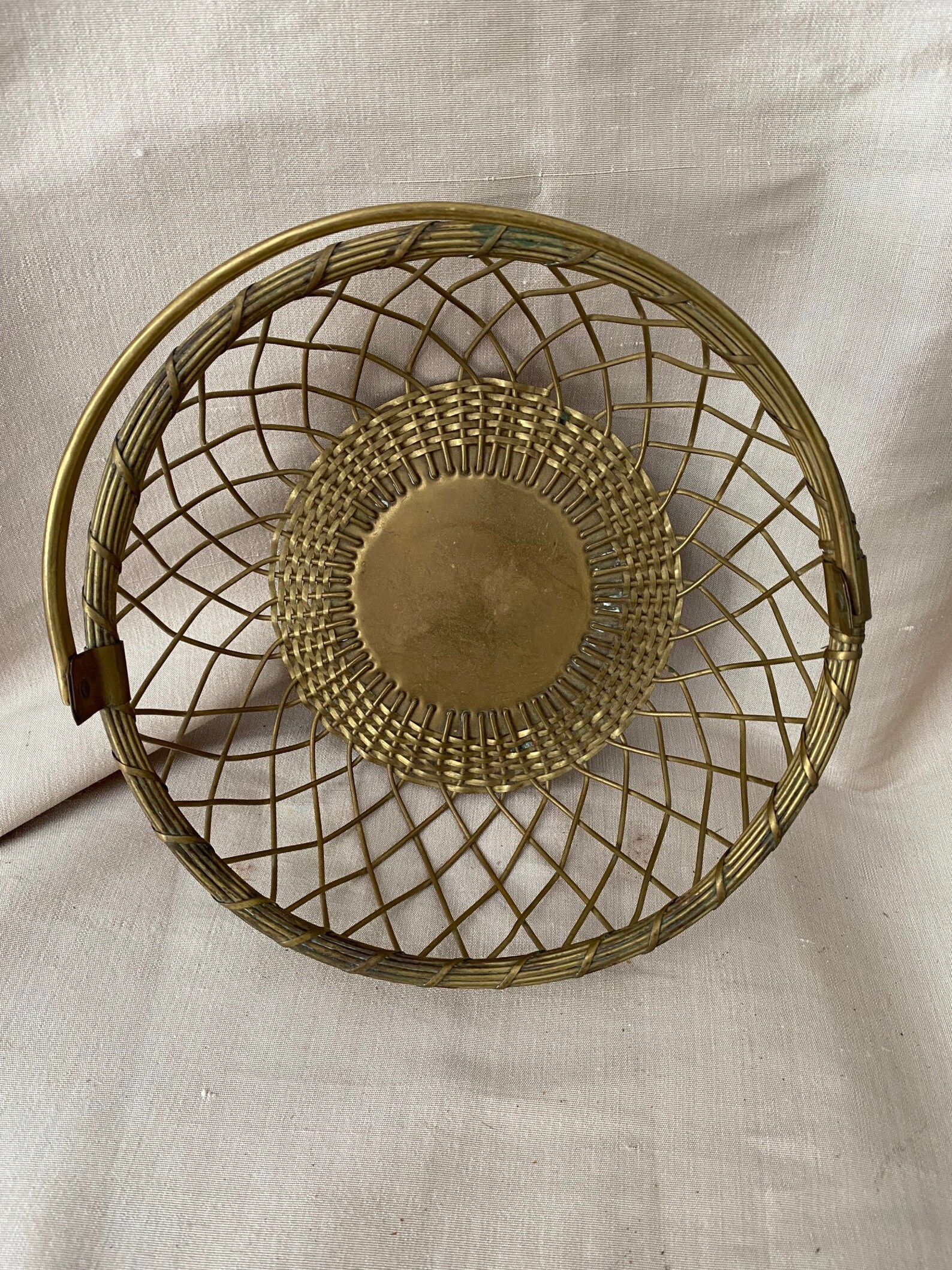 Brass Wire Basket With Solid Handle Etsy