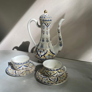 Vintage Hungarian Zsolnay &quot;Persian&quot; Pattern Coffee Server. set